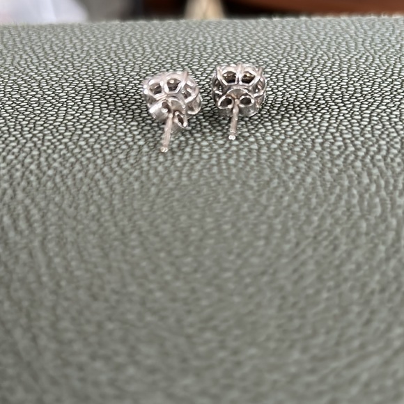 Qvc Cubic Zirconia, Sterling Silver Gemstone Stud Earrings - Picture 3 of 3